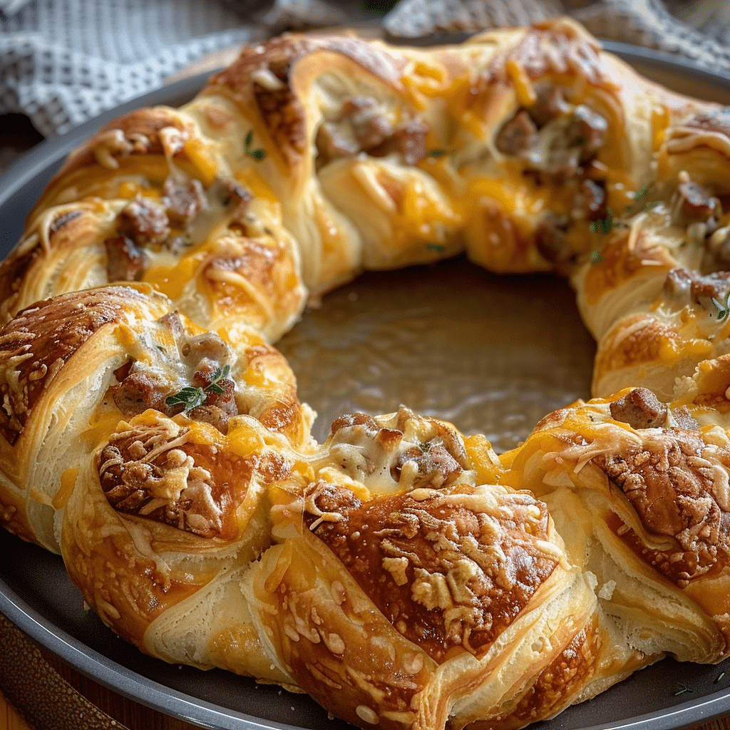 Sausage and cheese crescent rings