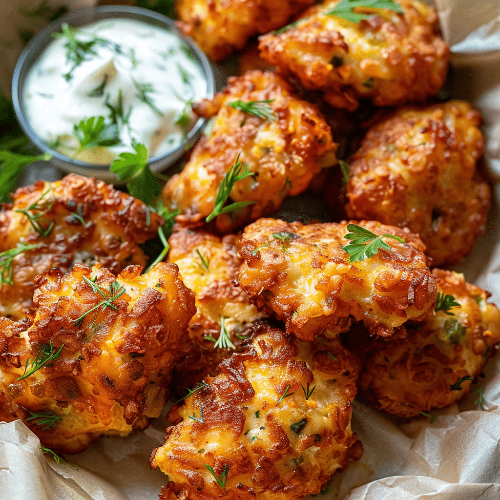 Cheesy Chicken Fritters