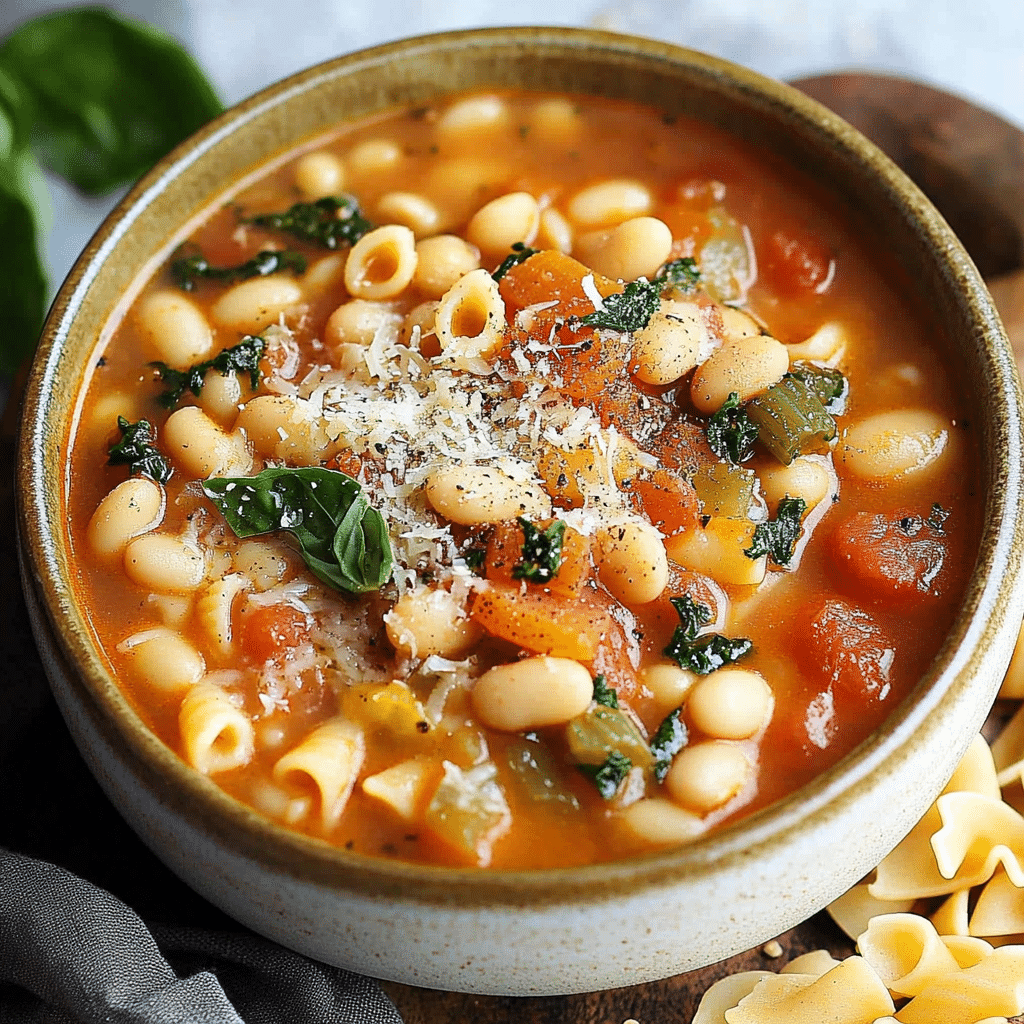 Hearty Italian White Bean Soup With Pasta