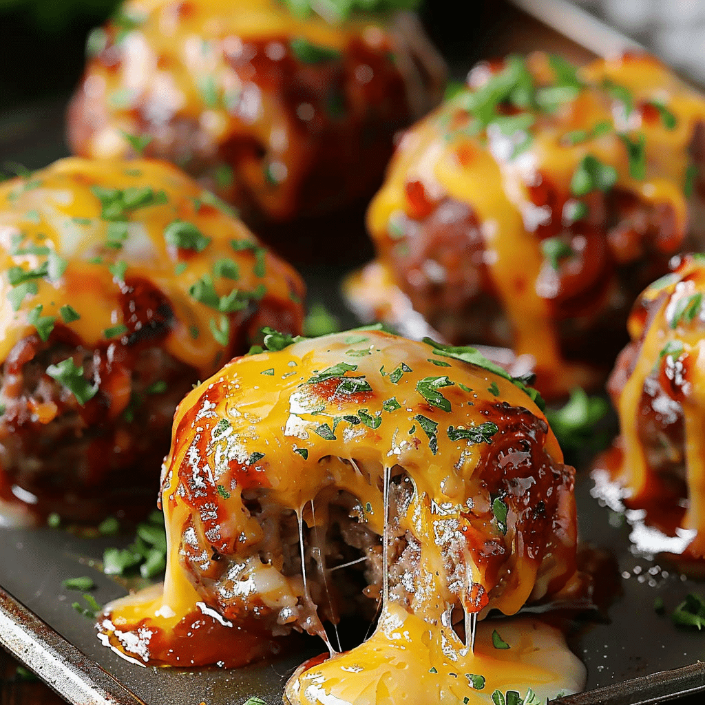 Cheesy Stuffed Meatloaf Bites