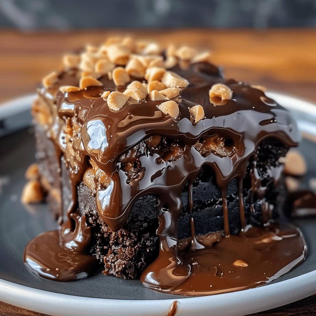 Double Chocolate Peanut Butter Pudding Cake