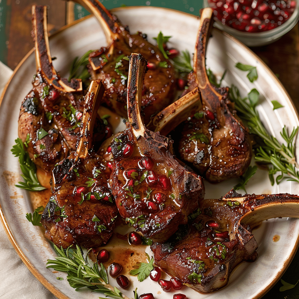 Fancy Pomegranate Lamb Chops