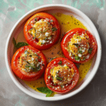 Mediterranean inspired Stuffed Tomatoes