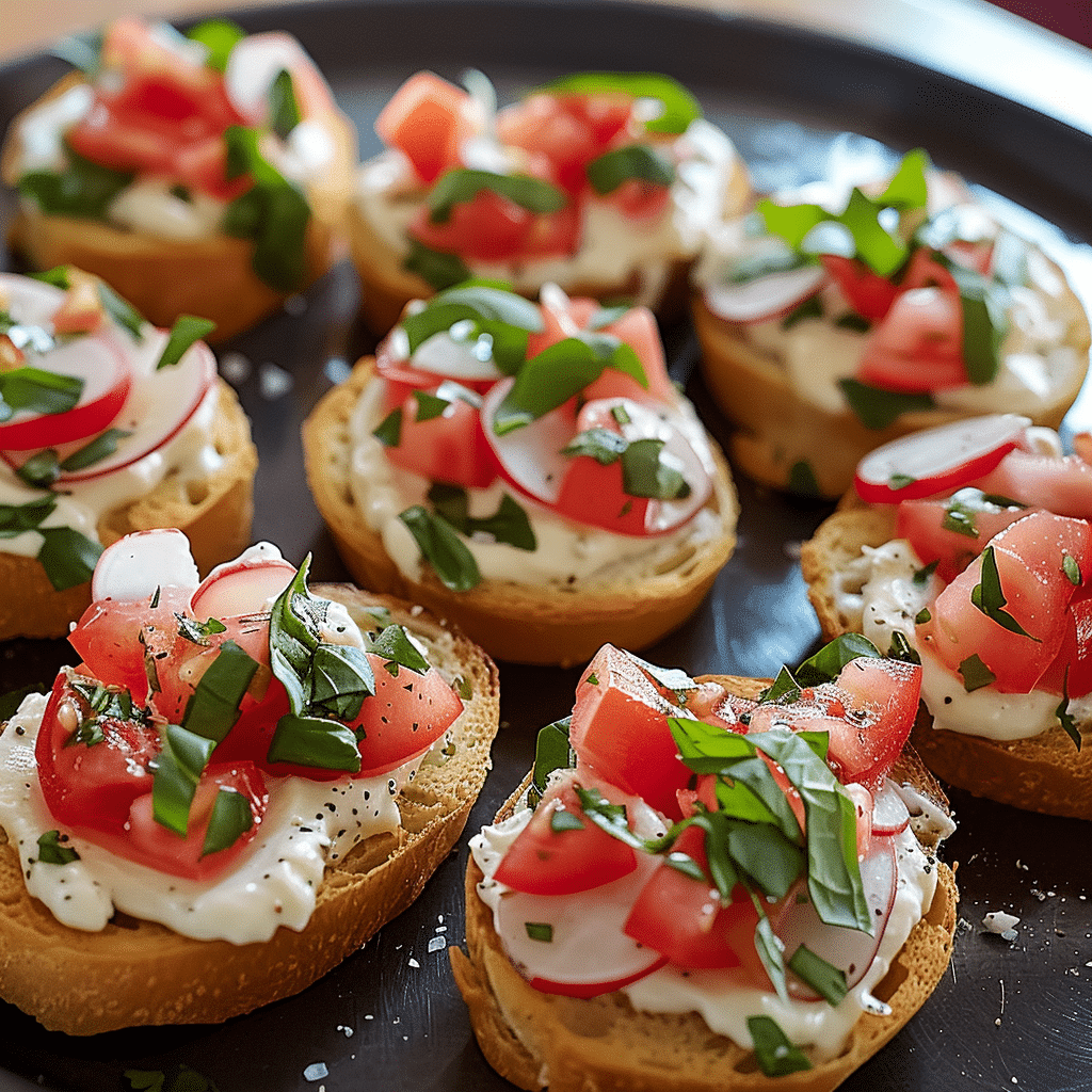 Creamy Bruschetta Appetizer Bites