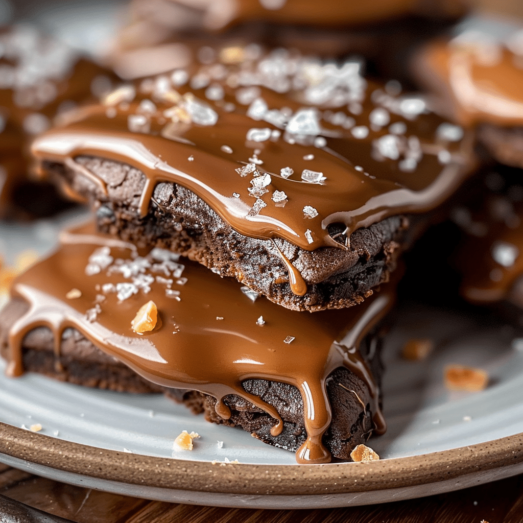 Salted Caramel Chocolate Pillow Cookies