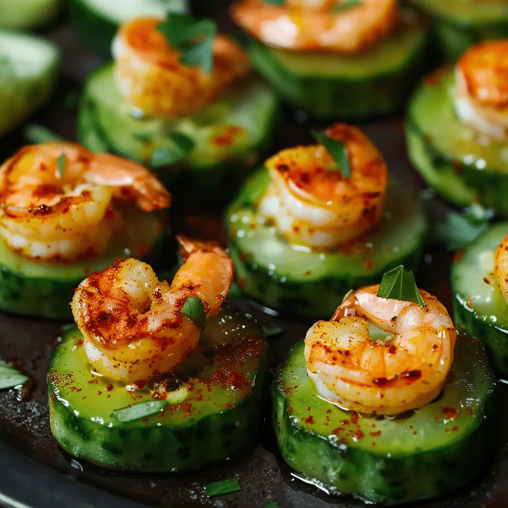 Shrimp Cucumber Avocado Bites