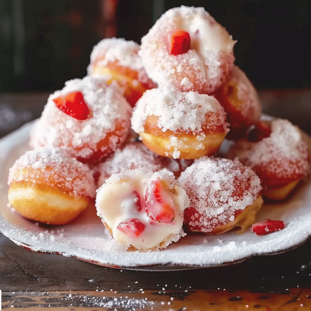 Strawberry Cheesecake Donut Holes