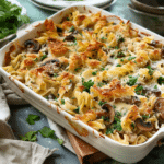 Stuffed Mushroom Pasta Bake