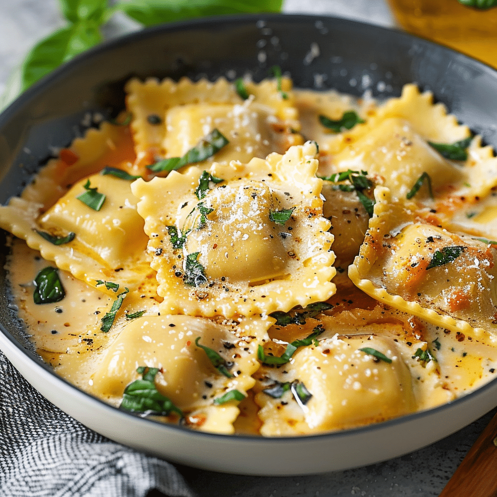 Creamy Tuscan Ravioli