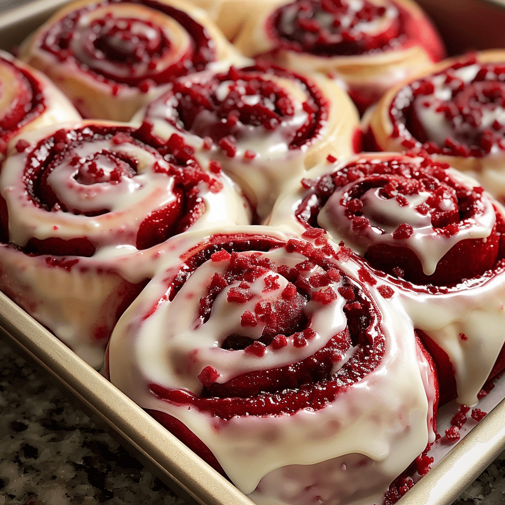 Heavenly Red Velvet Cinnamon Rolls