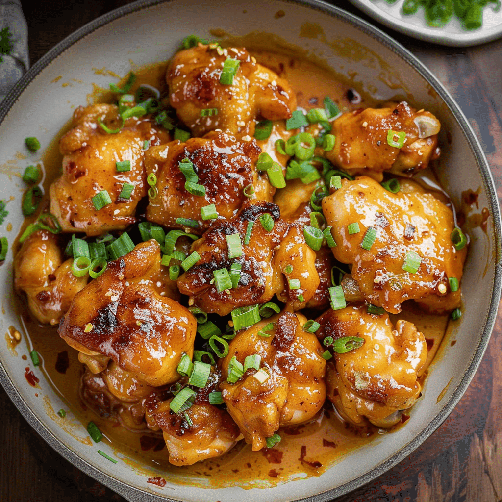 Skillet Bang Bang Chicken Thighs