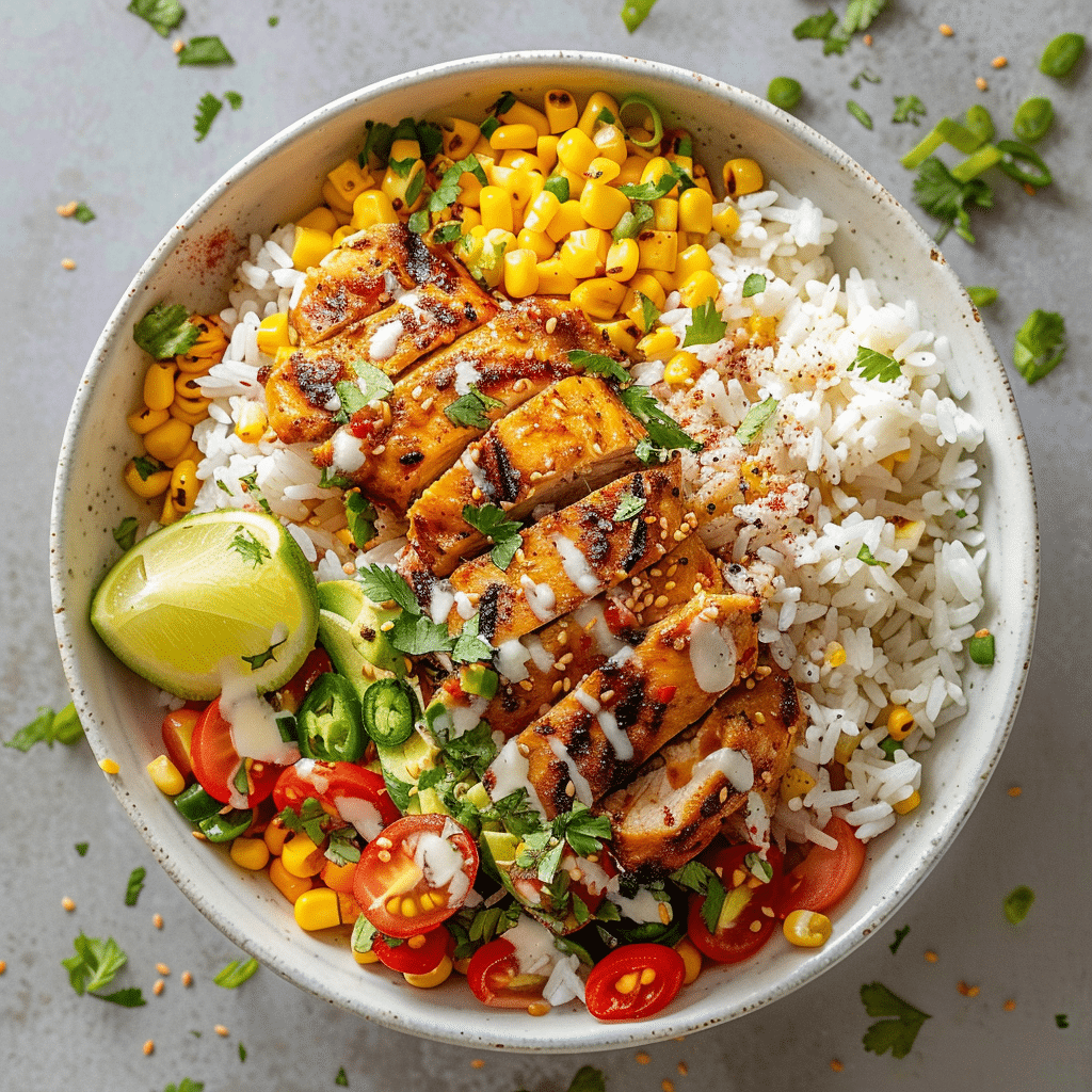 Street Corn Chicken Rice Bowl