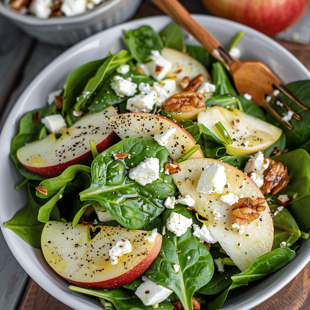 Apple Feta Spinach Salad