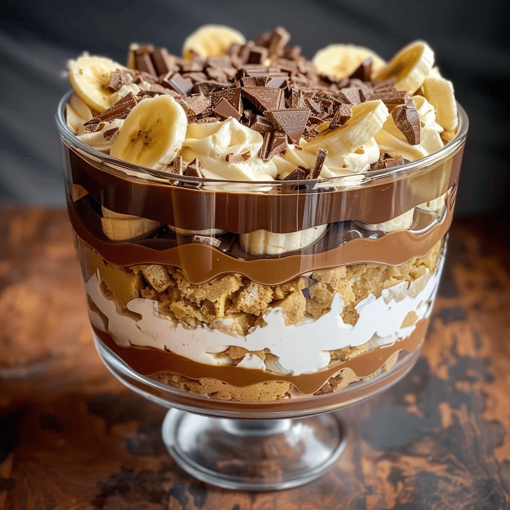 Chocolate Peanut Butter Banana Cream Trifle