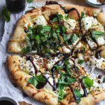 Asparagus Burrata Cheese Pizza with Balsamic Drizzle