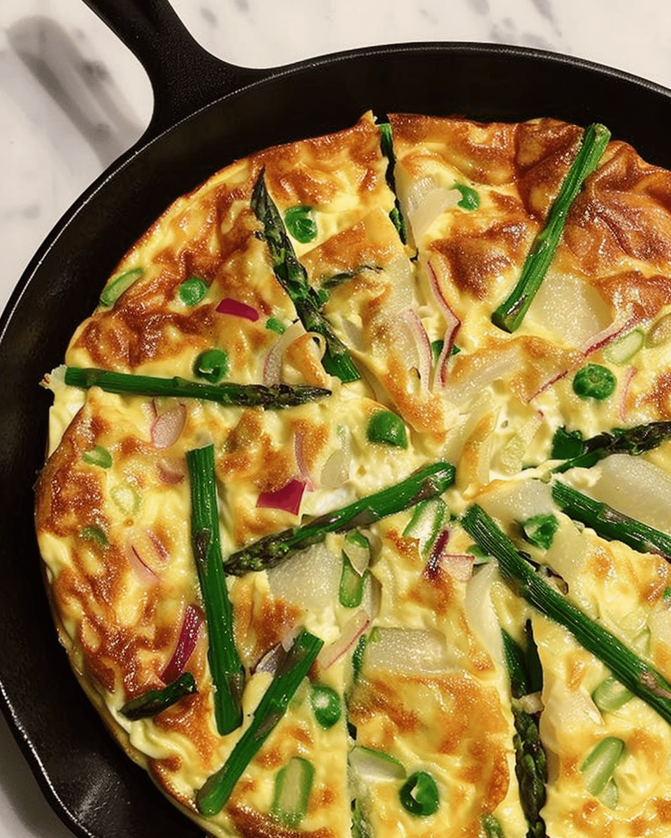 Spring Onion Asparagus Frittata