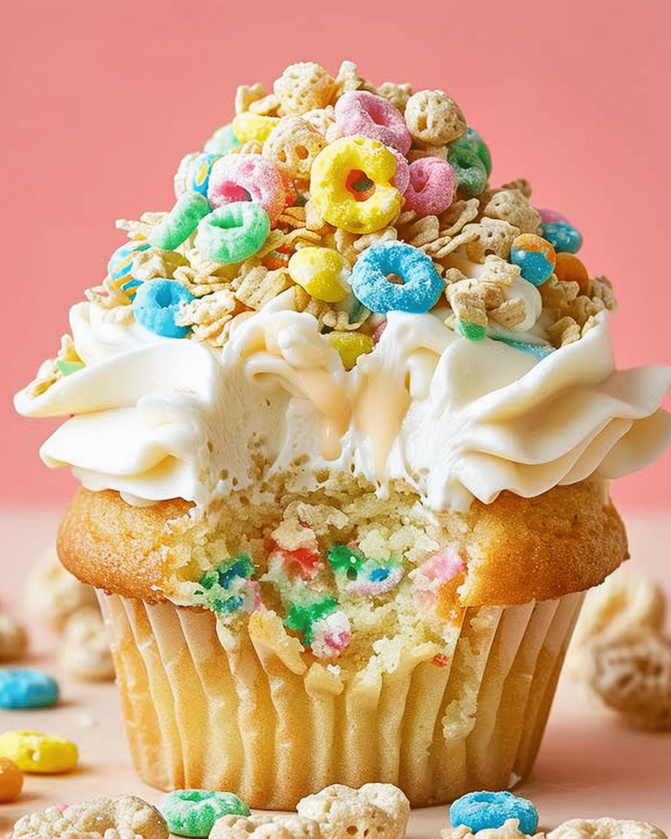 Lucky Charms Cupcakes with Cereal Milk