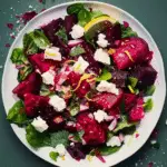 Chopped Roasted Beet Salad with Feta and Lemon Zest Vinaigrette