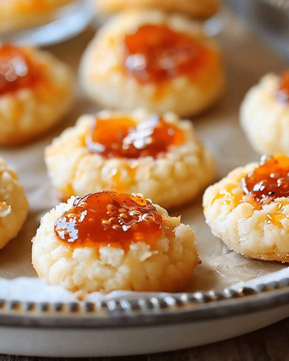 Cheesy Thumbprint Appetizers with Hot Pepper Jelly