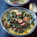 Collard Greens, Cornmeal, and Sausage Soup (Sopa de Fubà)