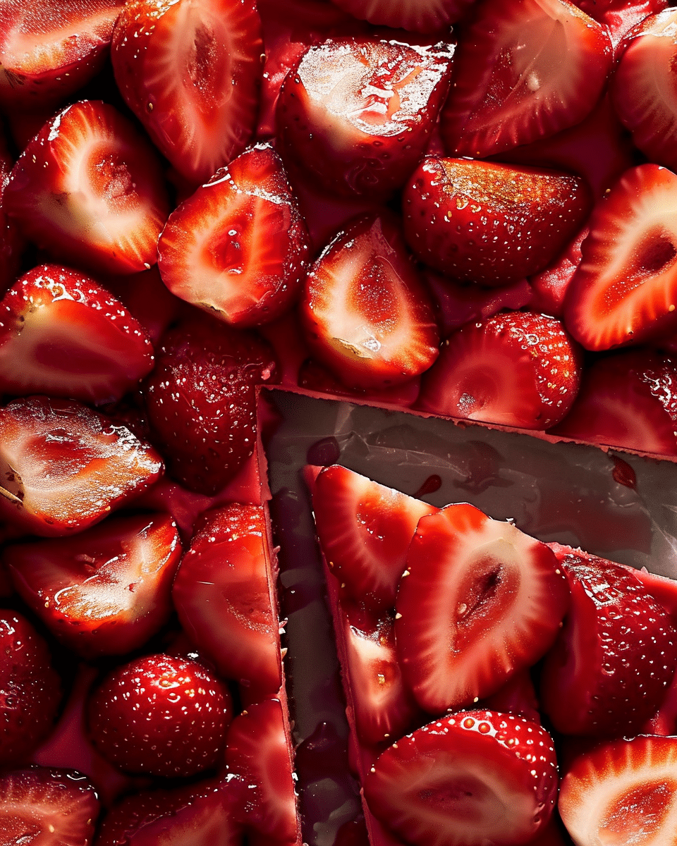 Sliced Summer Strawberries Dessert
