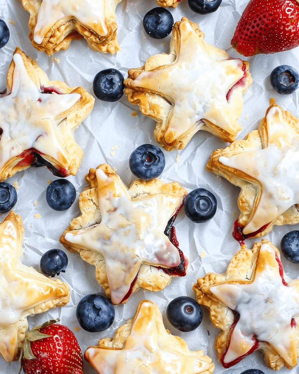 Blueberry & Strawberry Star Hand Pies