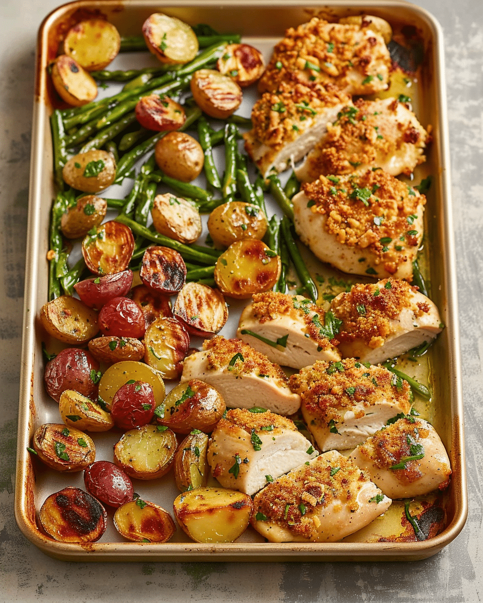 Parmesan Crusted Chicken Sheet Pan