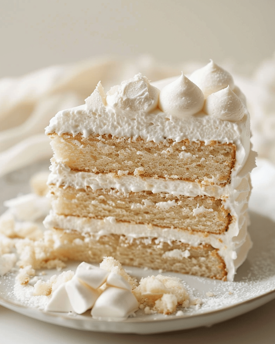 White Mountain Layer Cake with Marshmallow Buttercream