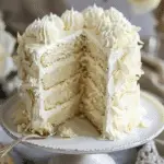White Almond Wedding Cake