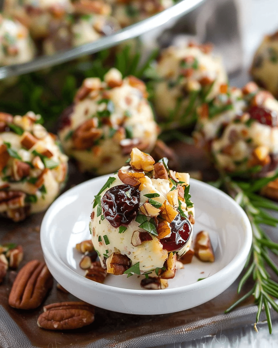 Mini Cranberry Pecan Goat Cheese Balls