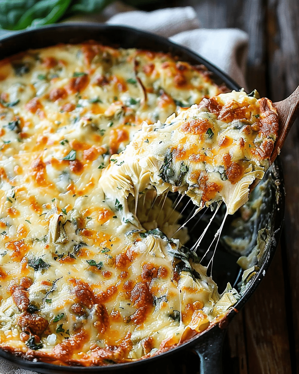 Cheesy Baked Spinach Artichoke Dip