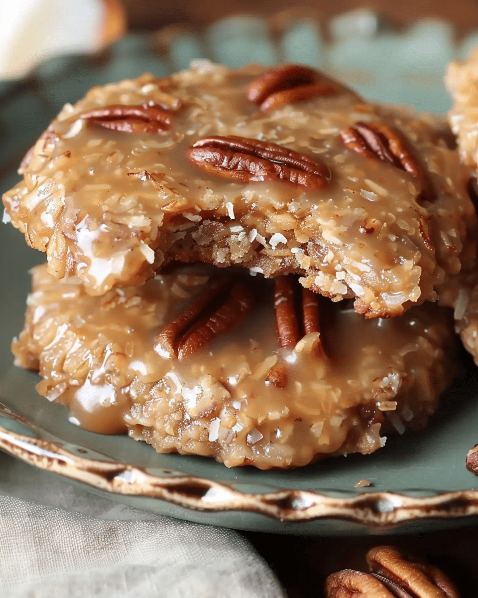 No-Bake Coconut Pecan Praline Cookies