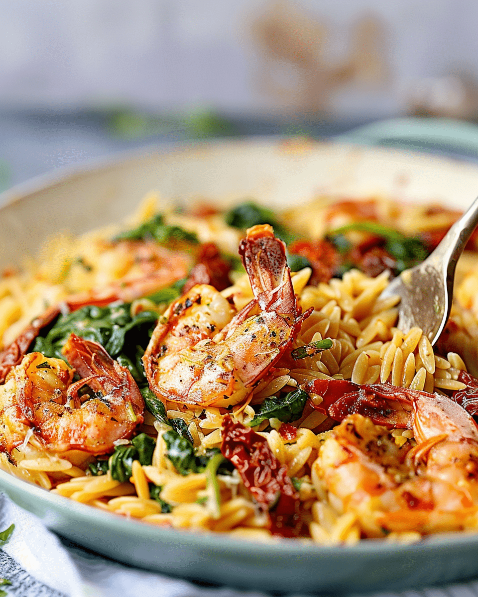 Prawn Orzo with Sun-Dried Tomatoes