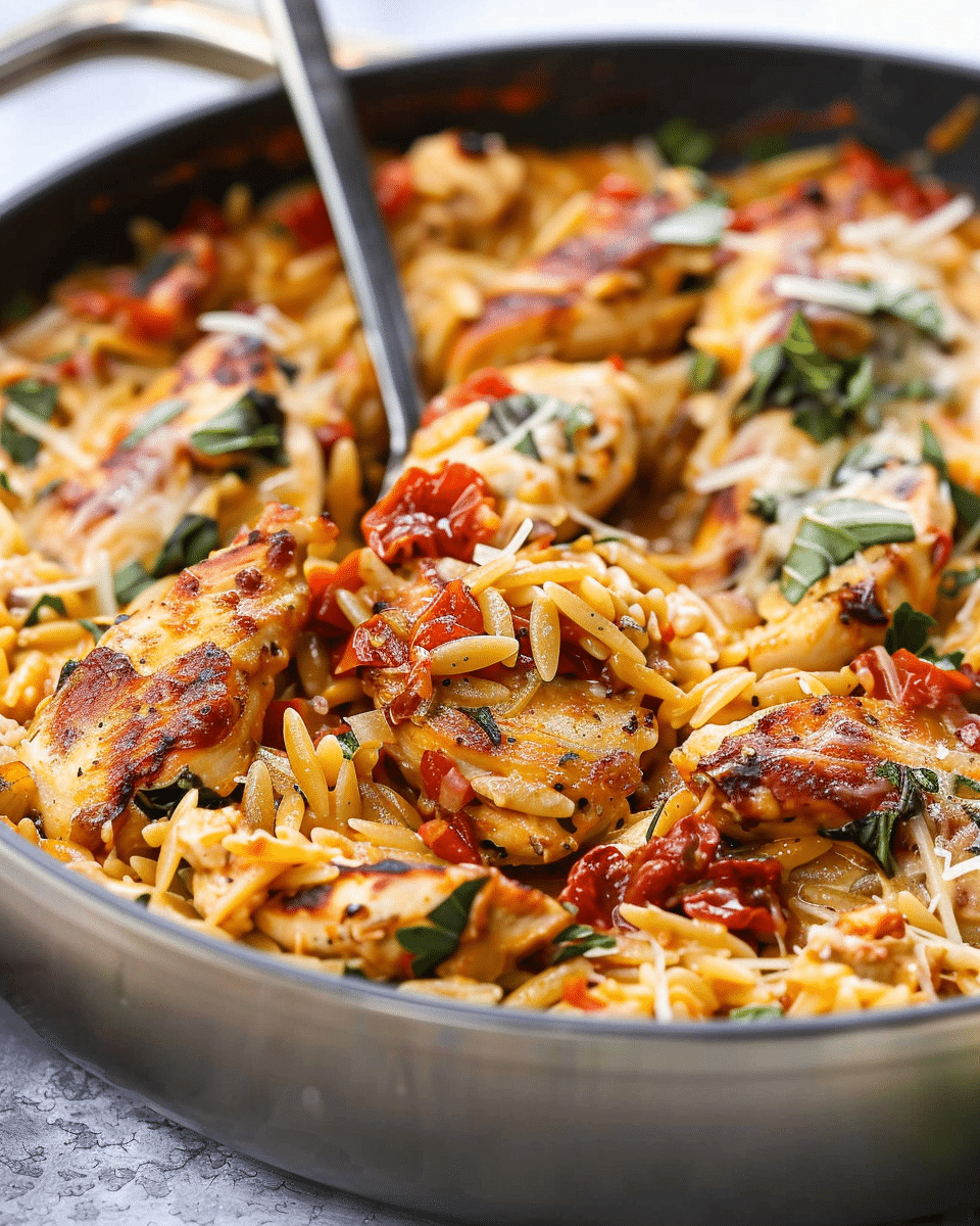 Creamy Sun-Dried Tomato Chicken Orzo
