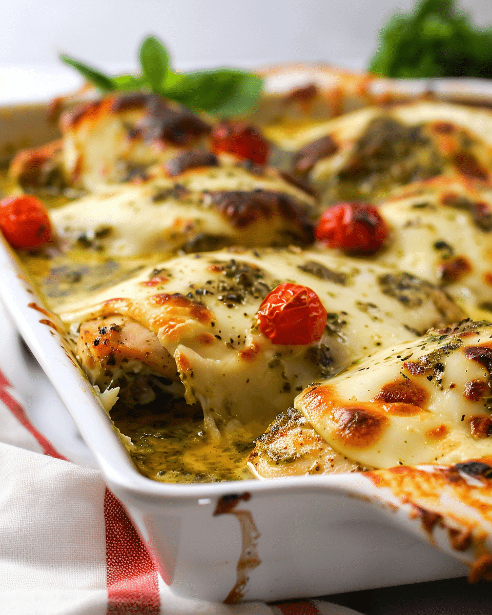 Baked Pesto Mozzarella Chicken