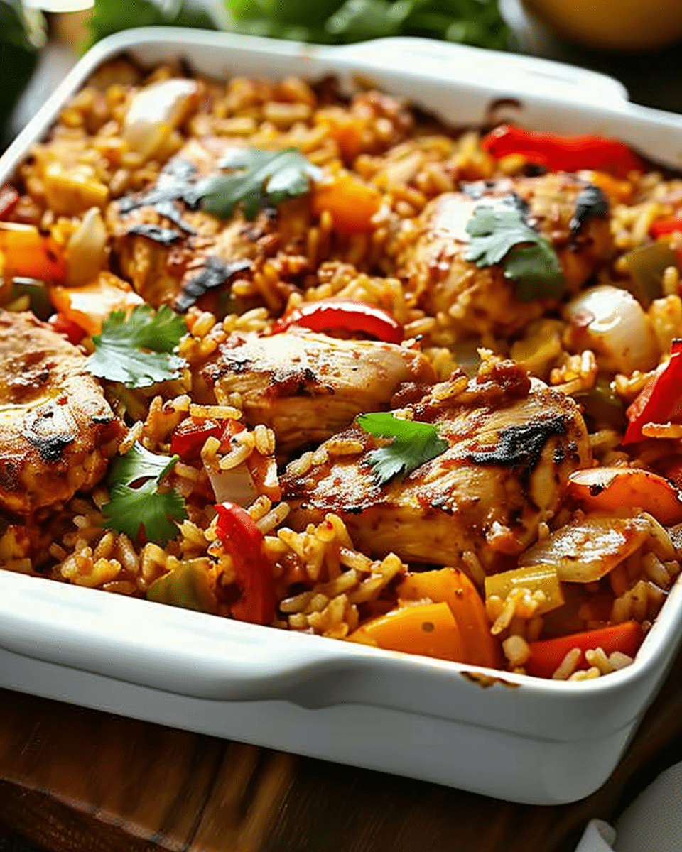 Baked Chicken Fajita & Rice Casserole