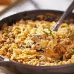 Creamy Ground Beef Orzo