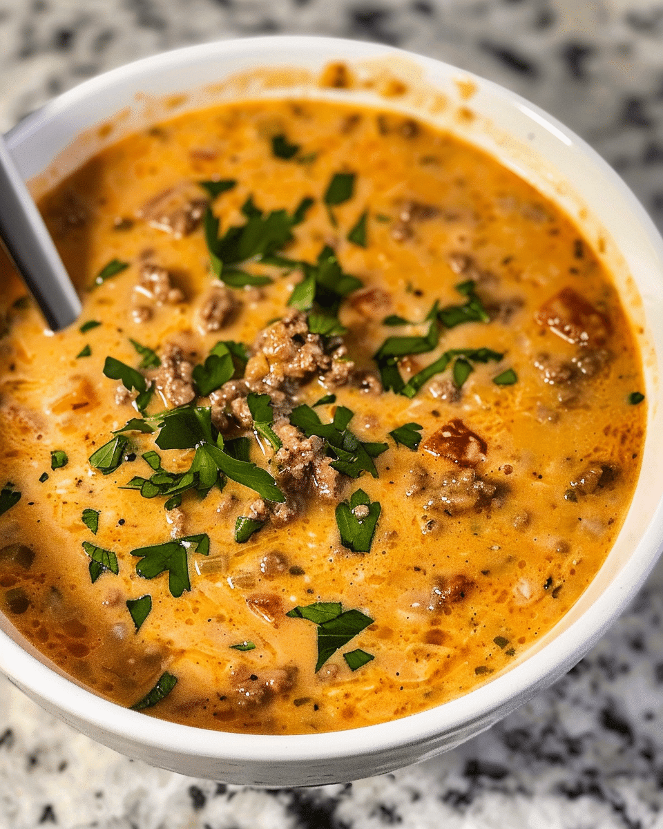 Low Carb Cheeseburger Soup