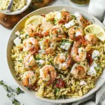 Lemon Orzo Salad with Garlic Butter Shrimp
