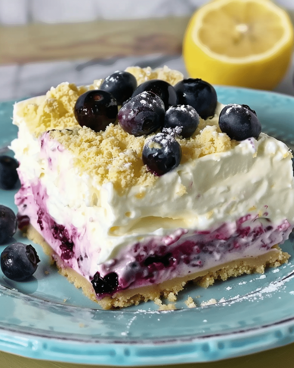 No Bake Lemon Blueberry Dessert