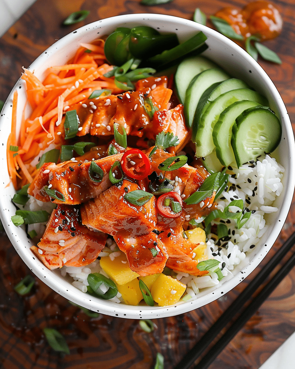 Spicy Sriracha Salmon Bowls