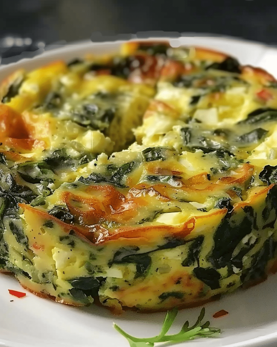 Cottage Cheese & Spinach Crustless Quiche