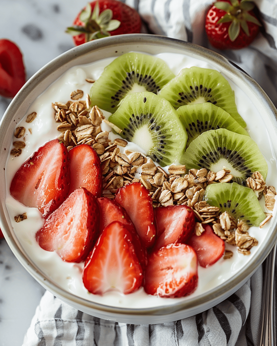 Strawberry Kiwi Yogurt Bowl